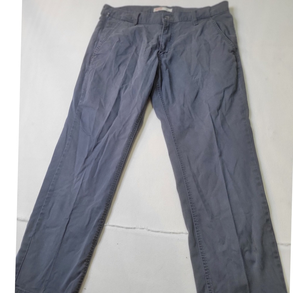 Signature by Levi Strauss Mens Athletic Fit Chino Pants Gray 32x29 Side Zip 2808